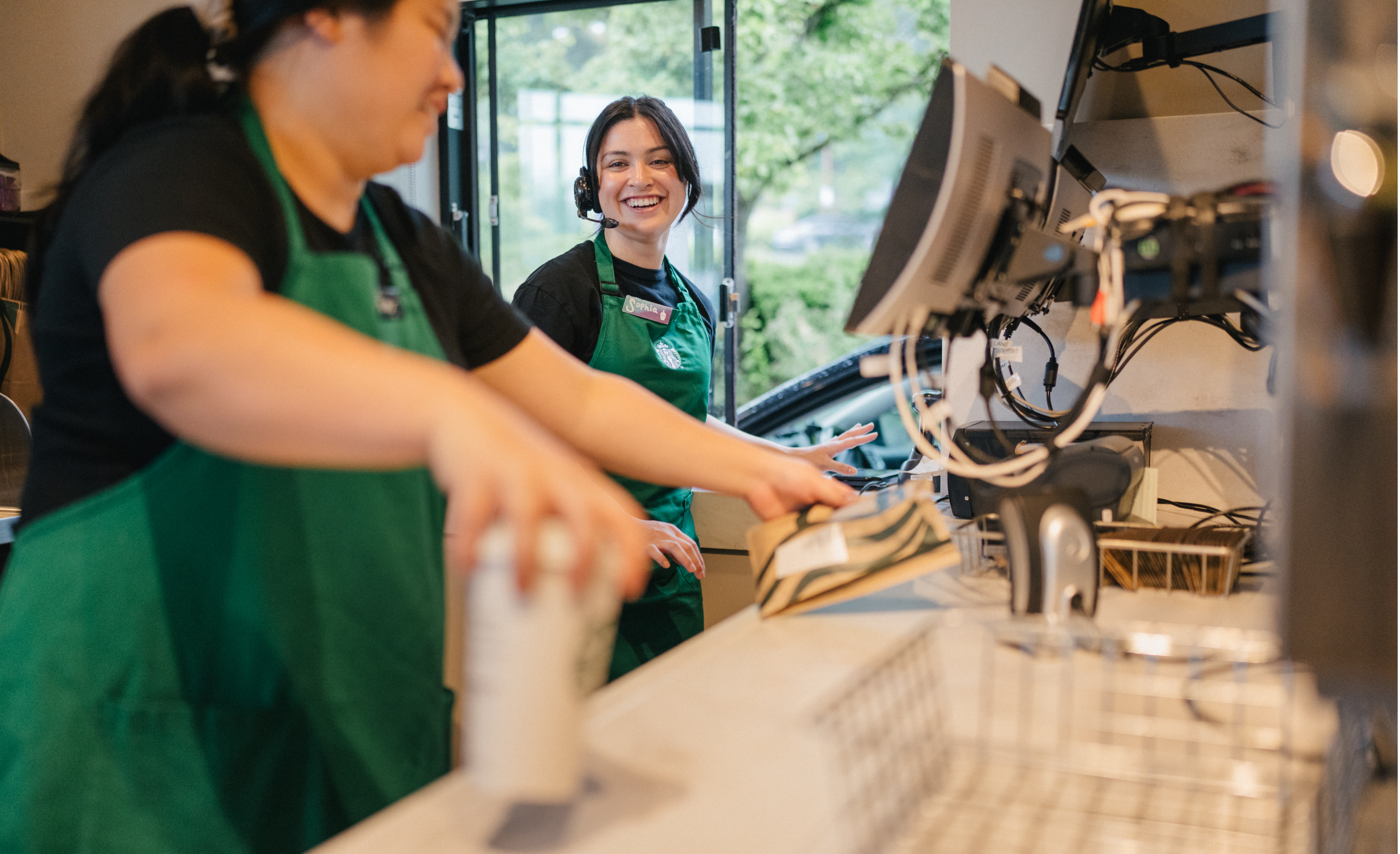 A man and woman walking